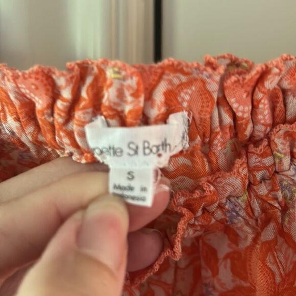 Poupette St Barth small off shoulder Camilla romper orange floral - Picture 7 of 14